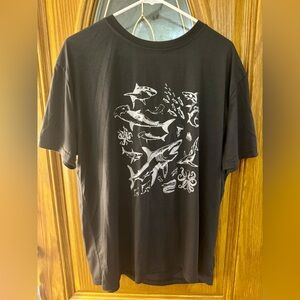 Gray T-Shirt with Shark Print